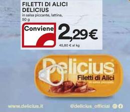 Offerta per Delicius - Filetti Di Alici a 2,29€ in Ipercoop