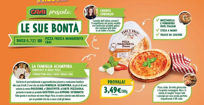 Offerta per Crai - Pizza Margherita a 3,49€ in Crai