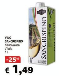 Offerta per San Crispino - Vino a 1,49€ in Crai