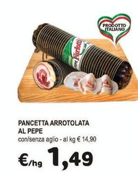 Offerta per Furlotti & C - Pancetta Arrotolata Al Pepe a 1,49€ in Crai