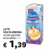 Offerta per Crai - Latte In Armonia a 1,39€ in Crai