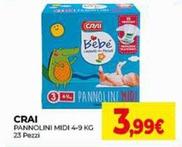 Offerta per Crai - Pannolini Midi 4-9 Kg a 3,99€ in Crai