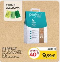 Offerta per Perfect - Lettiera Gatto Agglomerante Lt.10 Eco Vegetale a 9,59€ in Arcaplanet