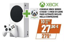 Offerta per Microsoft - Console Xbox Series S 512Gb + 3 Mesi Di Game Pass Ultimate Inclusi Game Confezione a 279€ in Expert