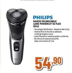 Offerta per Philips - Rasoio Ricaricabile Lame Powercut 5D Flex S3143 a 54,9€ in Expert