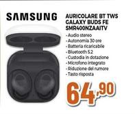 Offerta per Samsung - Auricolare Bt Tws Galaxy Buds FE SMR400NZAAITV a 64,9€ in Expert