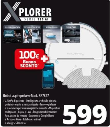 Offerta per Rowenta - X-Plorer Serie 120 RR7867 aspirapolvere robot 0,7 L Senza sacchetto Bianco a 599€ in Comet