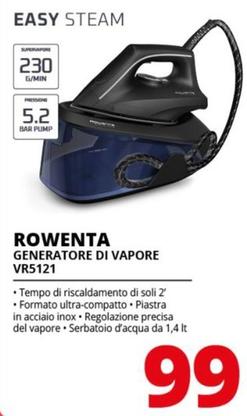 Offerta per Rowenta - Easy Steam VR5121 2400 W 1,4 L Acciaio inossidabile Nero, Blu a 99€ in Comet