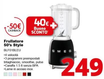 Offerta per Smeg - Frullatore 50'S Style BLF01BLEU  a 249€ in Comet