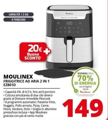 Offerta per Moulinex - Friggitrice Ad Aria 2 In 1 EZ801D a 149€ in Comet