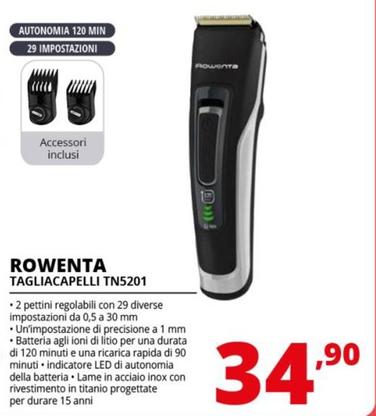 Offerta per Rowenta - Advancer TN5201 , Tagliacapelli, Lame autoaffilanti in acciaio Inox a 34,9€ in Comet