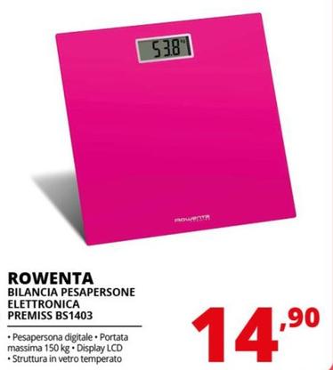 Offerta per Rowenta - Premiss BS1403 Quadrato Rosa Bilancia pesapersone elettronica a 14,9€ in Comet