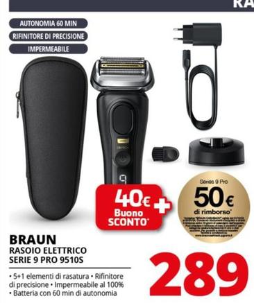 Offerta per Braun - Rasoio Elettrico Serie 9 Pro 9510S a 289€ in Comet