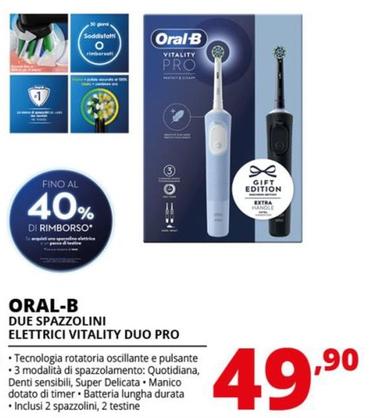 Offerta per Oral B - Due Spazzolini Elettrici Vitality Duo Pro a 49,9€ in Comet