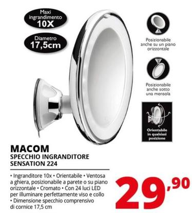 Offerta per Macom - 224 specchietto per trucco Cromo, Bianco a 29,9€ in Comet
