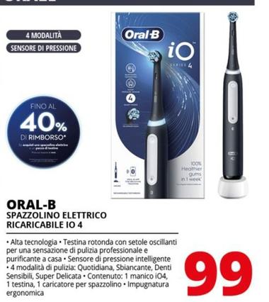 Offerta per Oral B - Pazzolino Elettrico Ricaricabile IO 4 a 99€ in Comet