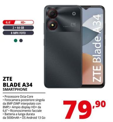 Offerta per Zte - Blade A34 Smartphone a 79,9€ in Comet