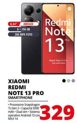 Offerta per Xiaomi - Redmi Note 13 Pro Smartphone  a 329€ in Comet
