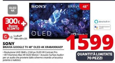 Offerta per Sony - Bravia Google Tv 48" Oled 4K XR48A90KAEP  a 1599€ in Comet