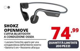 Offerta per SHOKZ - OpenMove Cuffie Wireless Passanuca Sport Bluetooth Grigio a 74,99€ in Comet