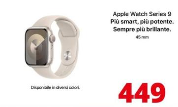 Offerta per Apple - Watch Series 9 GPS Cassa 45mm in Alluminio Galassia con Cinturino Sport Galassia - M/L a 449€ in Comet
