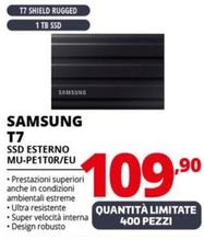 Offerta per Samsung - T7 Ssd Esterno MU PE1TOR/EU a 109,9€ in Comet