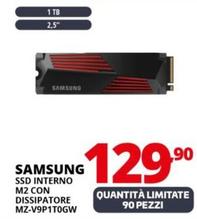 Offerta per Samsung - Ssd Interno M2 Con Dissipatore MZ-V9P1T0GW a 129,9€ in Comet
