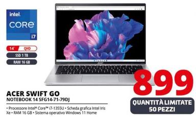 Offerta per Acer - Swift Go Notebook 14 SFG14-71-79DJ a 899€ in Comet