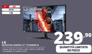 Offerta per Lg - Monitor Gaming 27" 27GN800P-B a 239,9€ in Comet