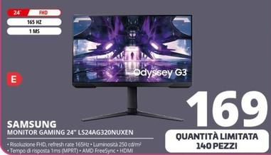 Offerta per Samsung - Monitor Gaming 24" LS24AG320NUXEN a 169€ in Comet