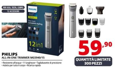 Offerta per Philips - All-in-One Trimmer MG5940/15 Serie 5000 a 59,9€ in Comet