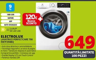 Offerta per Electrolux - EW7F394BQ lavatrice Caricamento frontale 9 kg 1351 Giri/min A Bianco a 649€ in Comet