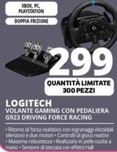 Offerta per Logitech - G G923 Sterzo + Pedali PC, Xbox One USB Nero a 299€ in Comet