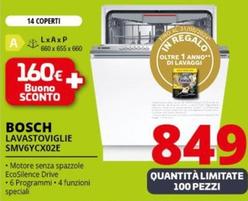 Offerta per Bosch - Lavastoviglie SMV6YX02E a 849€ in Comet