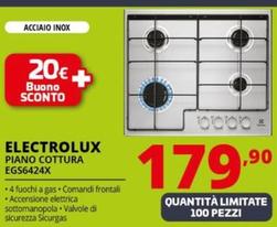 Offerta per Electrolux - EGS6424X piano cottura Acciaio inossidabile Incorporato Gas 4 Fornello(i) a 179,9€ in Comet