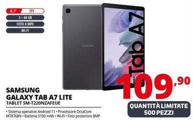 Offerta per Samsung - Galaxy Tab A7 Lite Tablet SM-T220NZAFEUE a 109,9€ in Comet