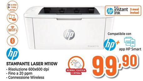 Offerta per HP - LaserJet Stampante M110w, Bianco e nero, Stampante per Piccoli uffici, Stampa, dimensioni compatte a 99,9€ in Expert
