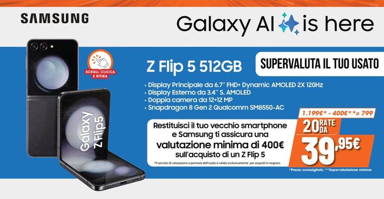 Offerta per Samsung - Z Flip 5 512Gb a 1199€ in Expert