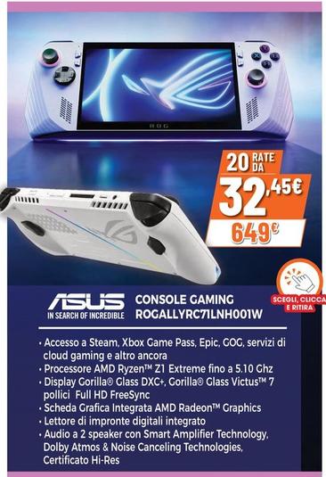 Offerta per Asus - Console Gaming ROGALLYRC7ILNH001W a 649€ in Expert
