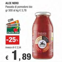 Offerta per Alce Nero - Passata Di Pomodoro Bio a 1,89€ in Crai