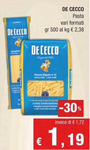 Offerta per De Cecco - Pasta a 1,19€ in Crai