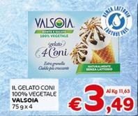 Offerta per Valsoia - Il Gelato Coni 100% Vegetale a 3,49€ in Crai
