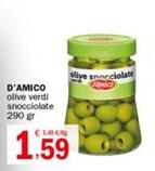 Offerta per D'Amico - Olive Verdi Snocciolate a 1,59€ in Crai
