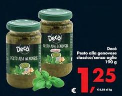 Offerta per Decò - Pesto Alla Genovese Classico/ Senza Aglio a 1,25€ in Decò