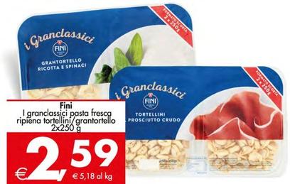 Offerta per Fini - I Granclassici Pasta Fresca Ripiena Tortellini/Grantortello a 2,59€ in Decò