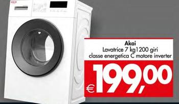 Offerta per Akai - Lavatrice 7 Kg 1200 Giri Classe Energetica C Motore Inverter a 199€ in Decò