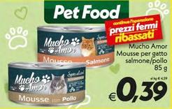 Offerta per Mucho Amor - Mousse Per Gatto Salmone/Pollo a 0,39€ in SuperConveniente