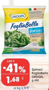 Offerta per Orogel - Spinaci Fogliabella a 1,68€ in Gross Iper