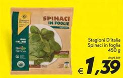 Offerta per Le Stagioni D'italia - Spinaci In Foglia a 1,39€ in SuperConveniente