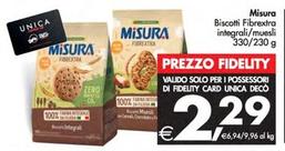 Offerta per Misura - Biscotti Fibrextra Integrali a 2,29€ in Decò